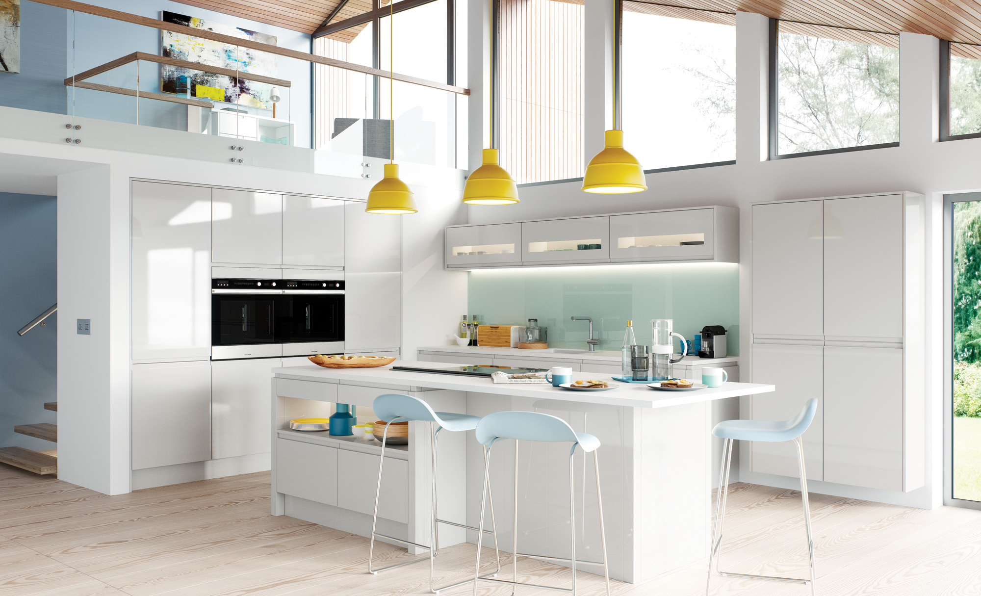 Gloss Light Grey Kitchen image